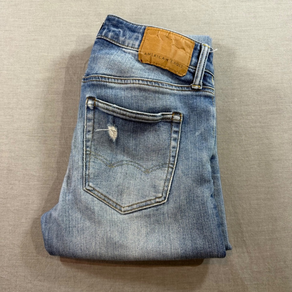 American Eagle Slim Jeans Mens 29x32 Blue Excellent Distressed Ne(x)t Airflex